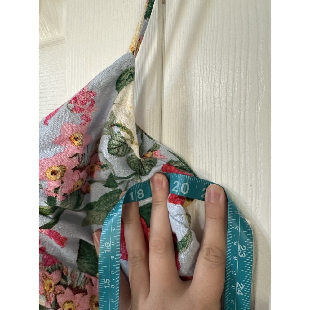 Old Navy Jumpsuit  L Linen Blend Floral sleeveless Tie Wide Leg boho beach Airy - Picture 5 of 8